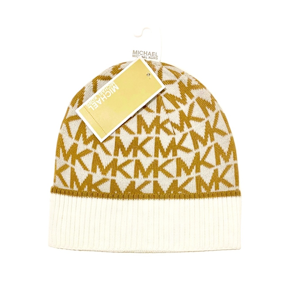 MICHAEL KORS Womens MK Logo Cuff Beanie Hat NWT